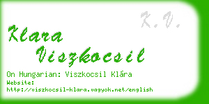 klara viszkocsil business card